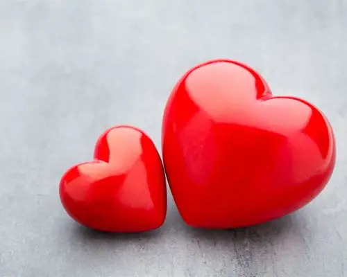 两个红色的爱心,大与小 iphone 壁纸