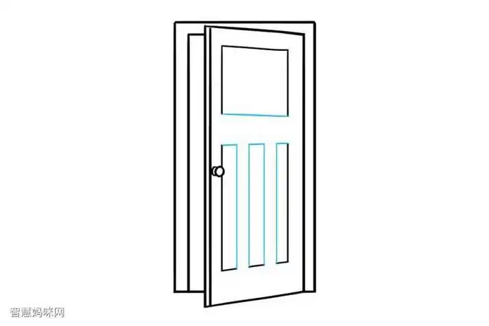 如何简笔画老家打开的大门