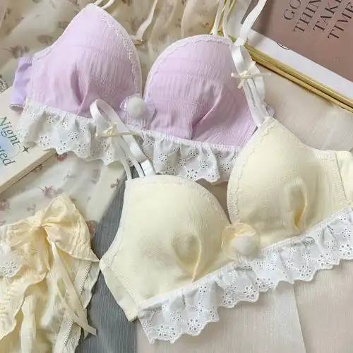 内衣可爱少女聚拢文胸套装情侣内裤三件件套男平角内裤