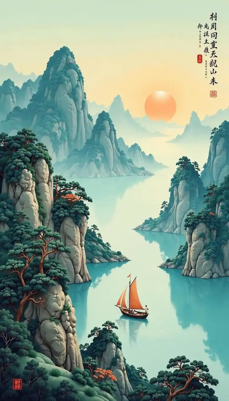 国画山水.抖音搜索神图壁纸输入q6533