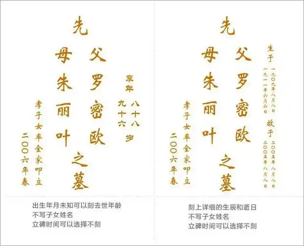 墓碑的写法 墓碑正面碑文的标准写法 - 一点快讯