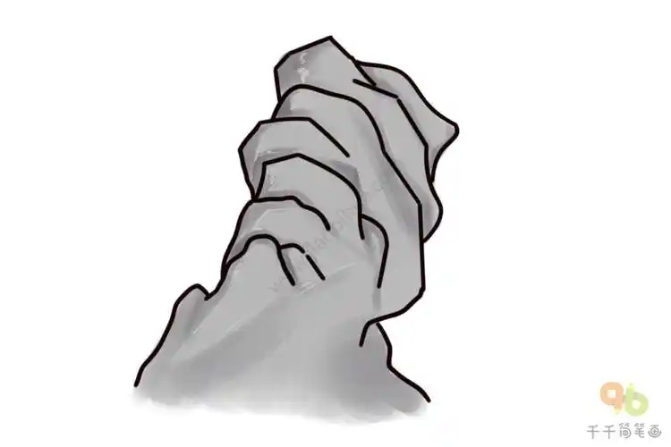 巨石简笔画步骤图