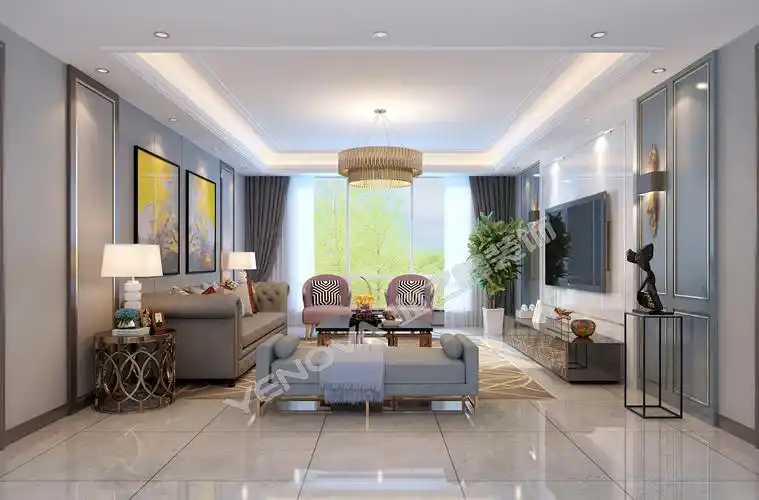 轻奢风格四居室190平米房子装修效果图-世华龙樾-业之峰装饰北京装修