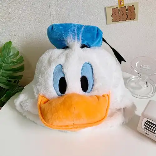 日系卡通搞怪卖萌唐老鸭帽子毛绒头套女网网红发饰