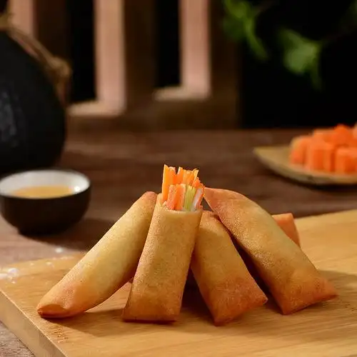 千味央厨全素荠菜肉丝春卷传统早餐油炸速食面点心冷冻半成品小吃