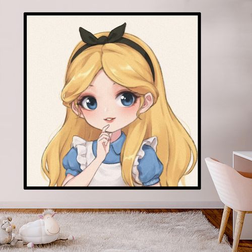 圆钻满钻卡通动漫q版可爱公主女孩钻石画儿童卧室手工贴粘画带框
