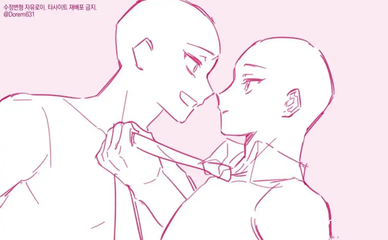 双人半身互动模板素材