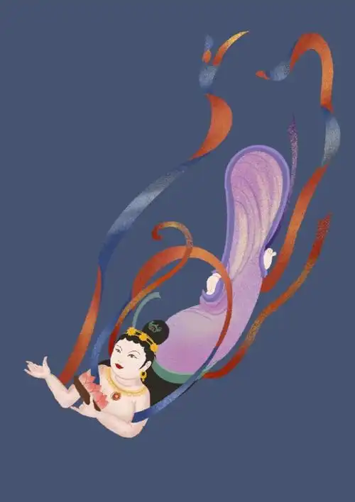 古风插画 原创插画 敦煌插画 飞天仙女_杨梅子y__插画师作品_涂鸦王国