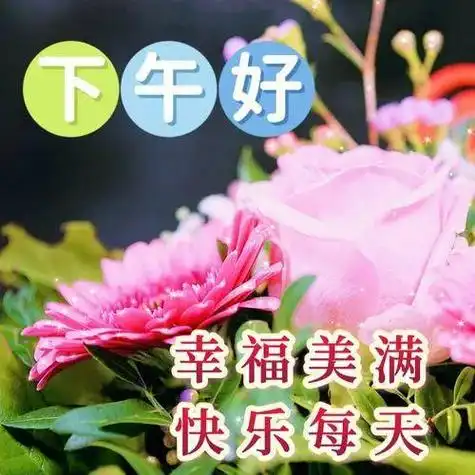 下午好图片带字祝福开心相伴快乐相随