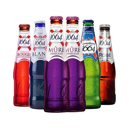 法国进口1664啤酒 玫瑰百香果树莓白啤蓝莓桃红 果味精酿啤酒组合 6瓶