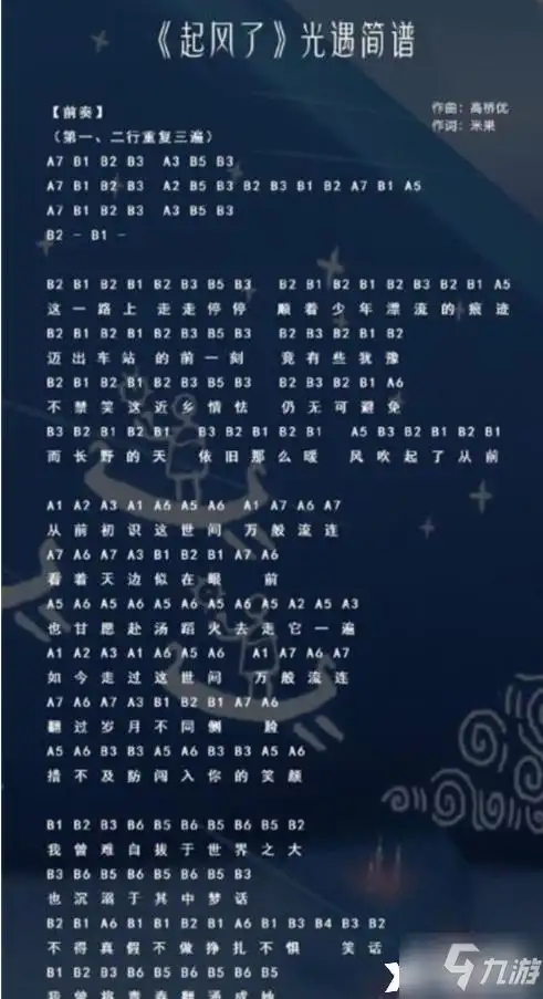 光遇高音钢琴琴谱一览