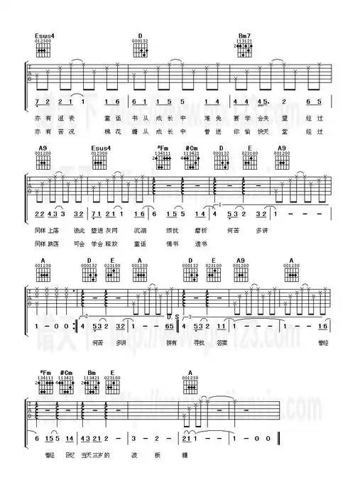 《笑忘书》吉他谱