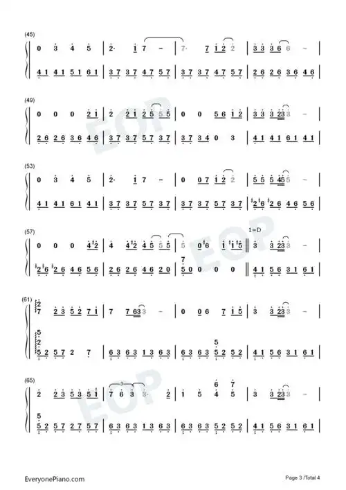 鸟之诗-伤感抒情版-鳥の詩-とりのうた双手简谱预览3