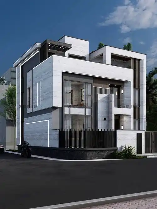 湖南怀化丨占地97平三层现代风格自建别墅_建筑_公卫_空间