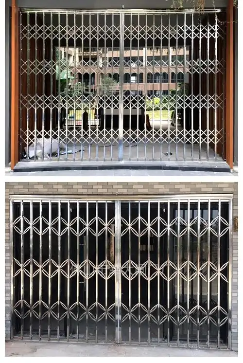 304不锈钢拉闸门家用折叠门阳台防盗门伸缩门楼道通风进户门厂家