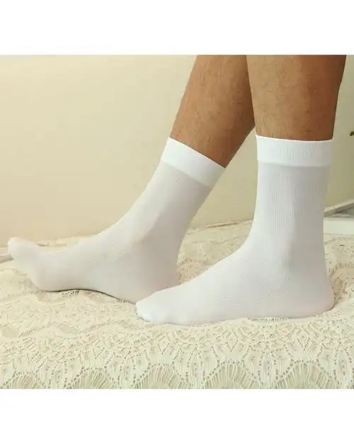 梦娜mengna袜子专场原字弹 男款白色男士丝袜(12双装)4小包