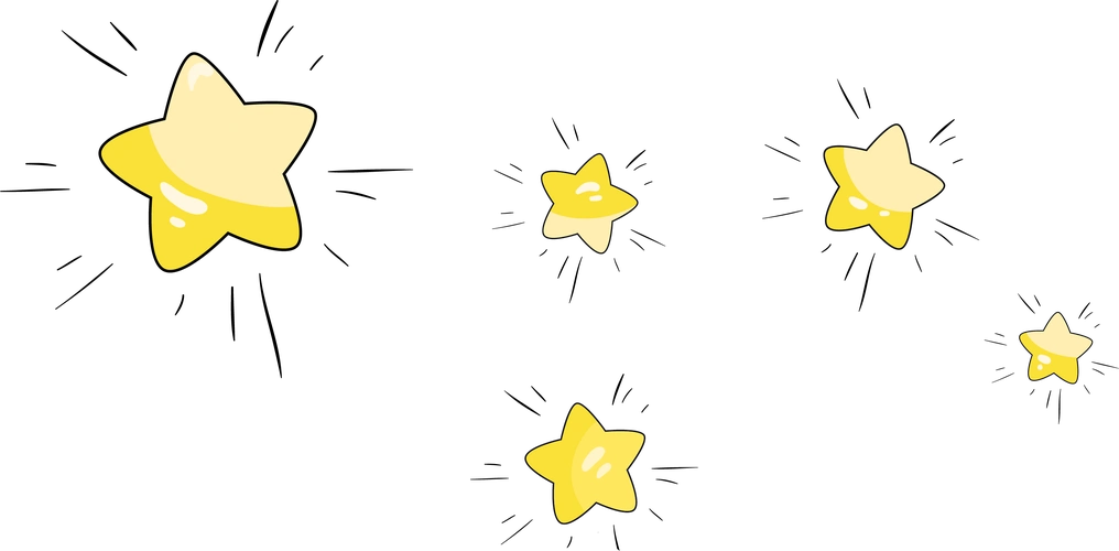 黄色卡通五角星漂浮素材图片