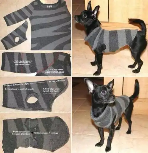 旧衣服改造成狗狗宠物衣服手工教程