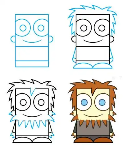 野人简笔画一步一步教