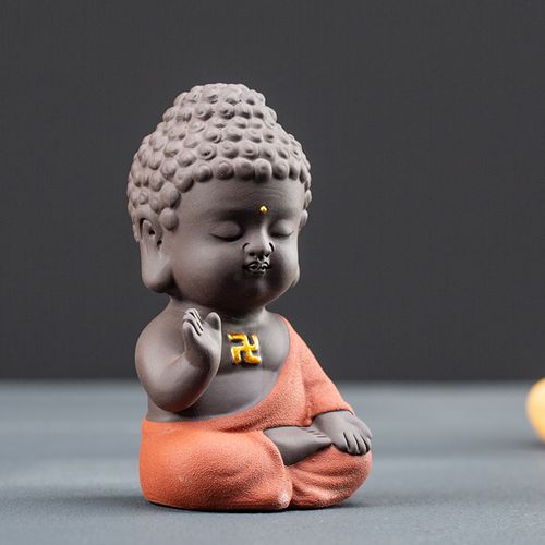 紫砂小如如来如来佛佛像禅意摆件创意工艺品家居摆件