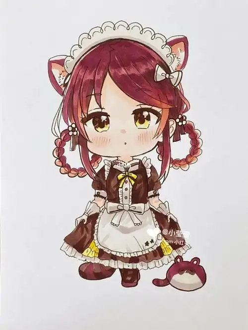 q版人物  #马克笔手绘  #动漫手绘  #马克笔儿童画  #素材分享