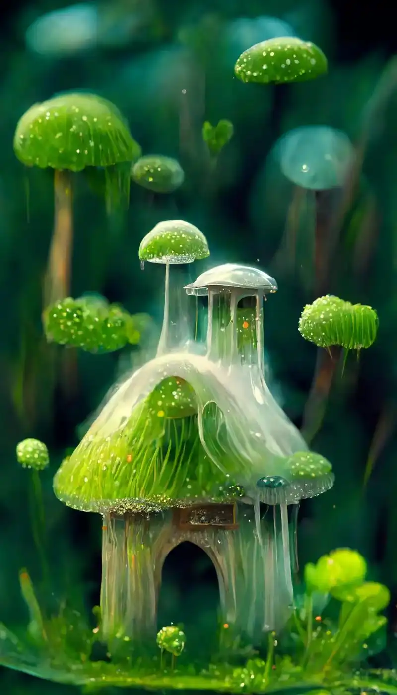 这么漂亮的蘑菇小屋,你想住进去吗#手机壁纸 #潮图壁纸 #唯 - 抖音