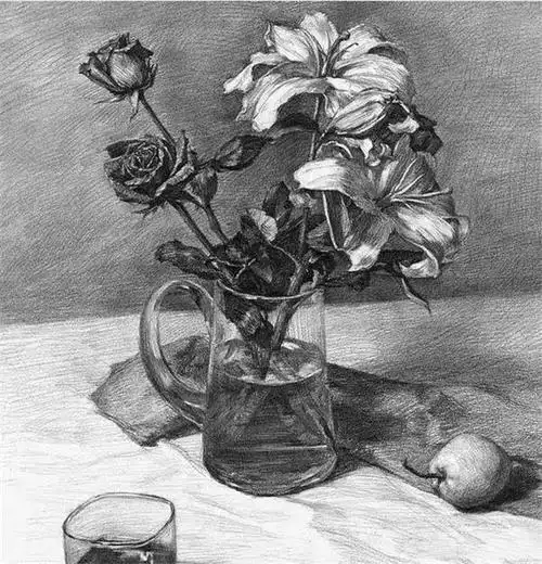 素描静物丨一起来学静物花卉的画法与技巧
