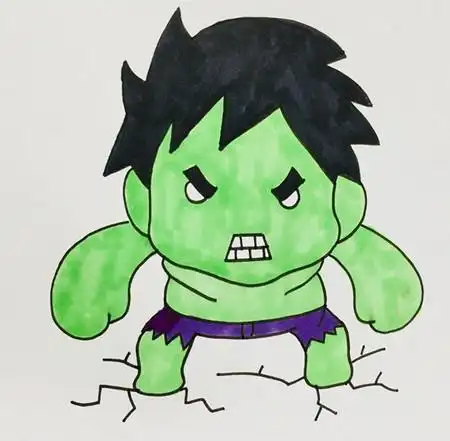 绿巨人简笔画步骤