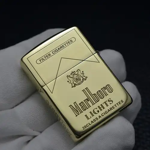 zippo美国原装正品防风打火机纯铜盔甲机万宝路定制zippo