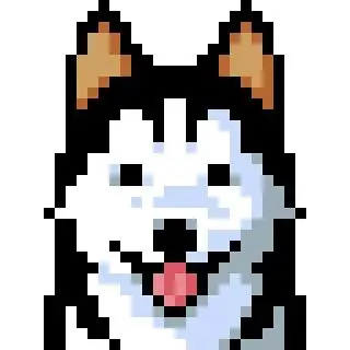 手绘像素画哈士奇步骤图网格图