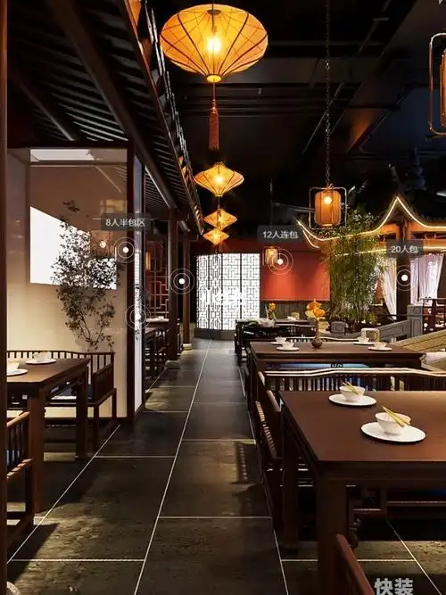 中式餐馆设计   #餐饮店设计装修