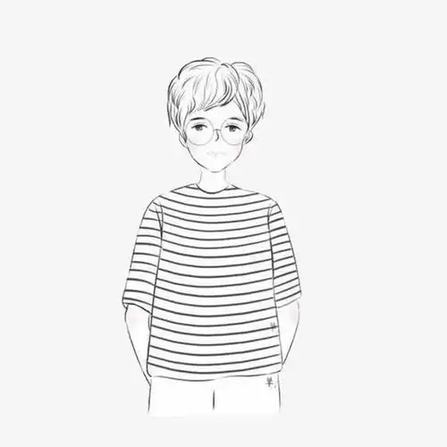 手绘戴眼镜的男孩