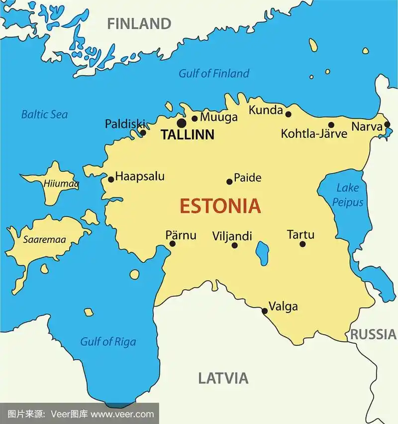 爱沙尼亚共和国-地图