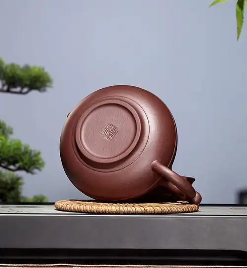 陈顺根紫砂壶作品 如意线圆壶 原矿老紫泥 320cc 高级工艺美术师