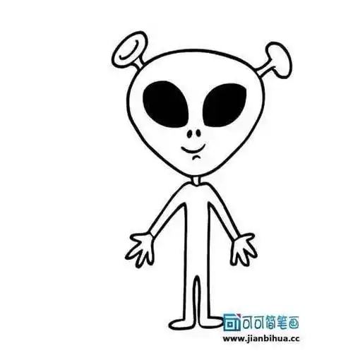 外星人简笔画插画外星人人物简笔画步骤图片大全外星人的简笔画-可爱