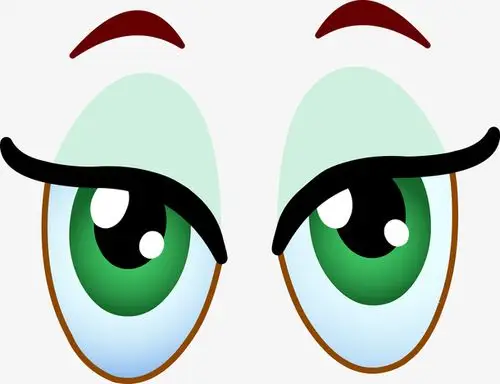 绿色卡通大眼睛素材