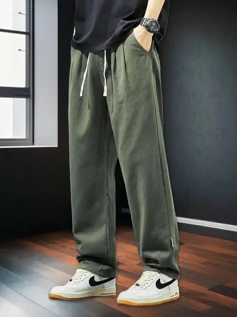 兄弟们,这款超赞的男士春秋复古休闲工装裤,潮牌宽松直筒的版型