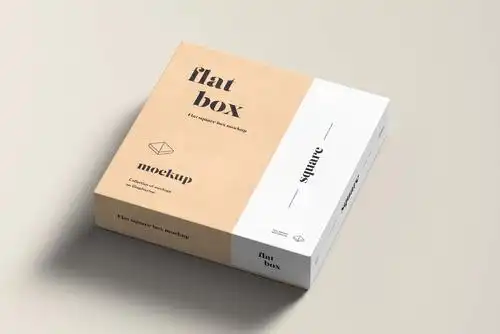 8款方形天地盖产品包装纸盒设计展示样机psd模板素材 flat square box