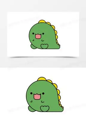 手绘创意矢量感圆滚滚小恐龙元素1231卡通清新简约恐龙元素461卡通破