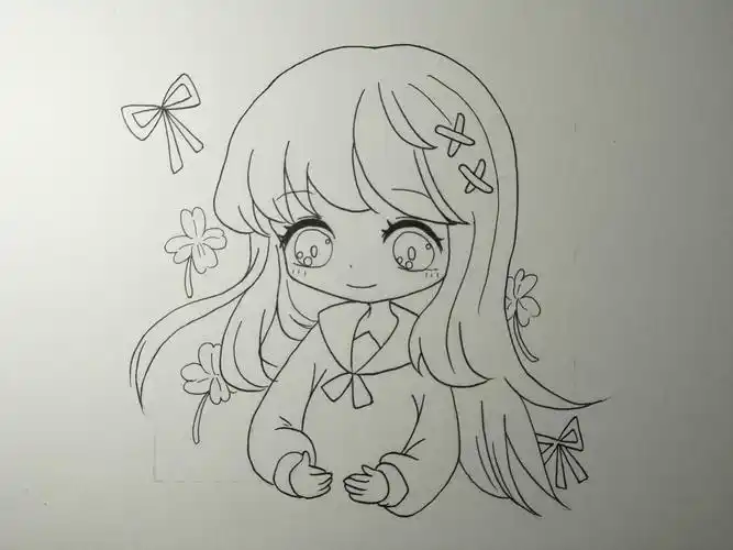 古装q版小女孩简笔画彩色图片超q版人物萌简笔画q版谢怜铅笔手绘简笔