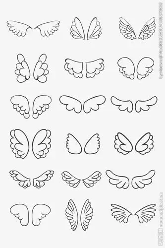 线稿手绘翅膀图片