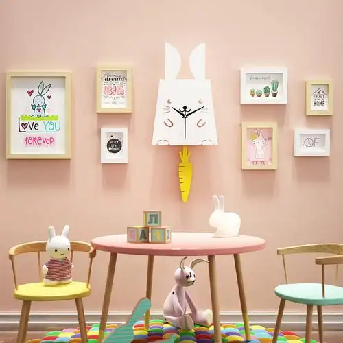 宝宝照片墙儿童房间女孩卧室床头墙面装饰创意组合免打孔相框挂墙