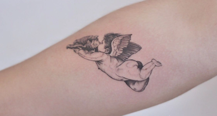 女生各部位天使纹身适合女生的天使纹身图案16