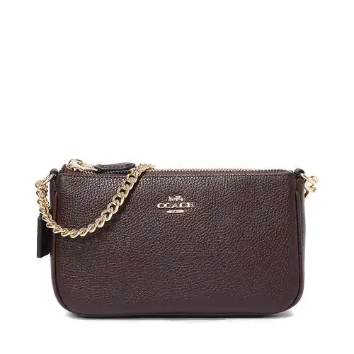 coach蔻驰寇驰红色金属logo女士链条单肩斜挎包女士包袋