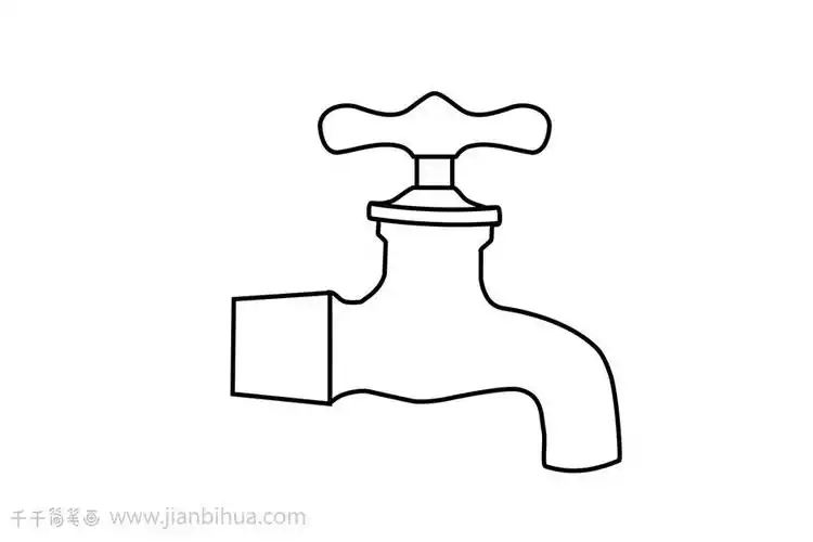大树上有水龙头的简笔画
