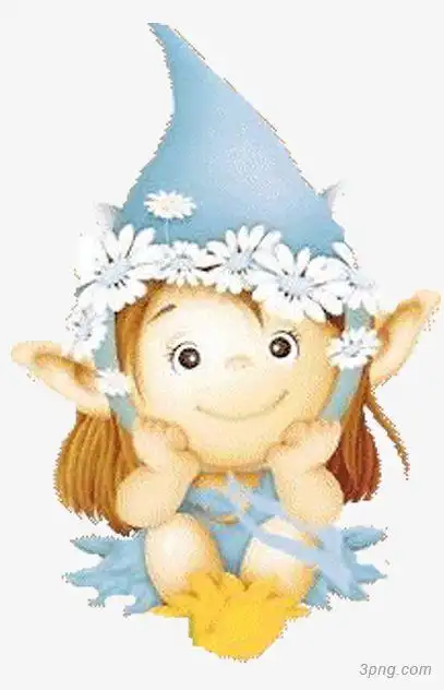 乖巧托腮的小女孩png素材透明免抠图片动植人物