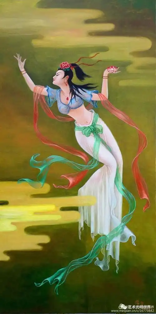 敦煌飞天是敦煌莫高窟的名片,是敦煌艺术的标志.