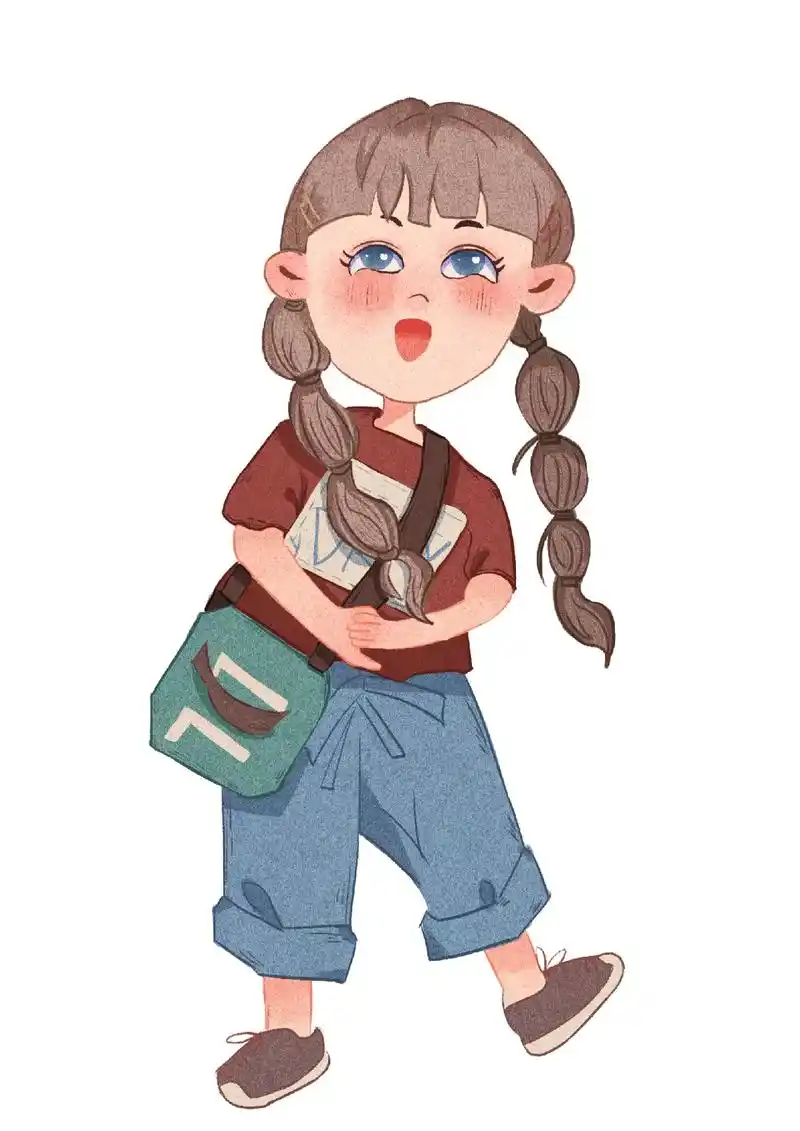 扁平人物插画#插画师q版. 歌都可以0.8倍速度慢放听 为什 - 抖音