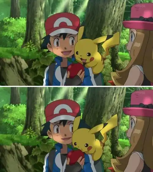 小智皮卡丘和莎莉娜吃苹果