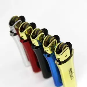 邦爵001搓砂轮摩擦火石打火机镀金银色炫彩可充气定制印刷字广告